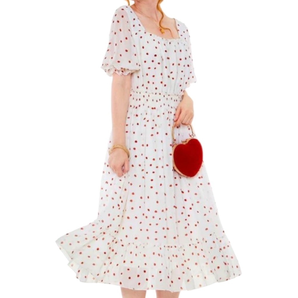 NWT VooDoo Vixen Strawberry Print Midi Dress Size 8